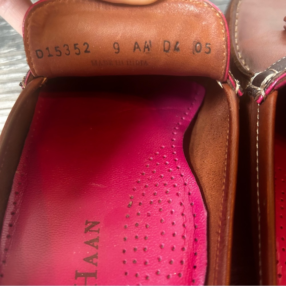 Cole Haan Women’s Brown Leather Slip-On Slide Tassel Loafers Size 9 - Picture 4 of 9